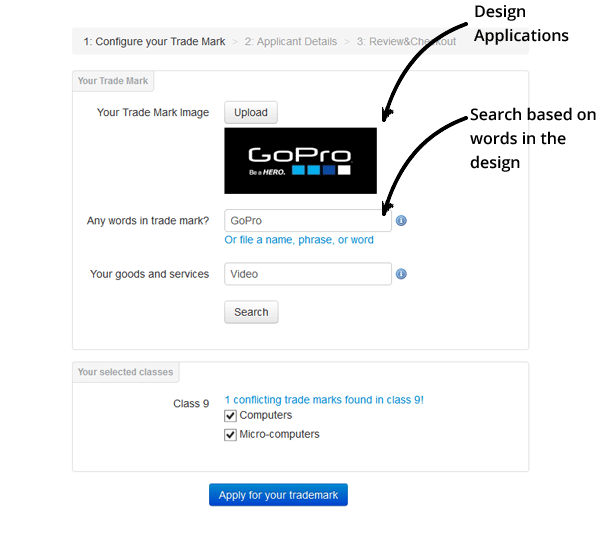 TradeMarkAPI design trade mark application interface